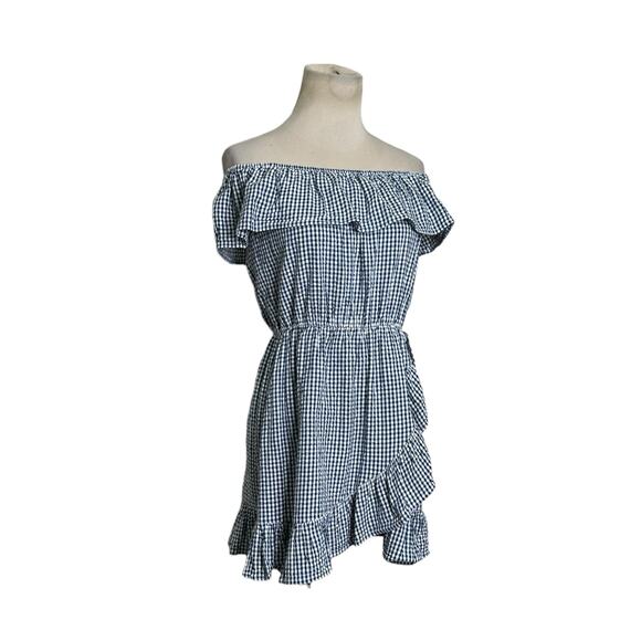 Lovers + Friends Blue Gingham Ruffled Mini Dress size Small - Picture 15 of 15